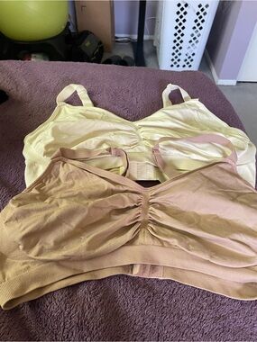 Popilush Seamless Comfort Bralette - Beige and Cream XXL